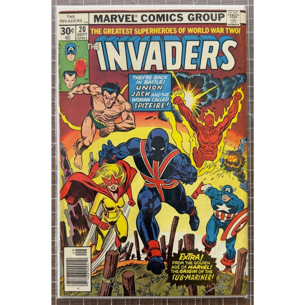 Invaders #20 (1977) Key 1st Union Jack Marvel Comic 3.5-4.5